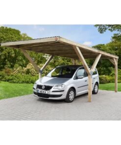 Carport WEKA simple en Y 10,86m² avec toit plat en acier