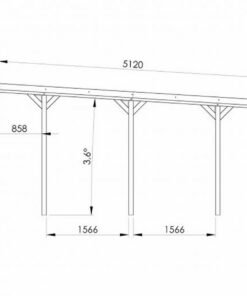 Carport Forest Style en bois JEAN 1 voiture – Image 3