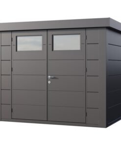 Abri Telluria en acier galvanisé gris 5,6m² avec double porte Eleganto 2721