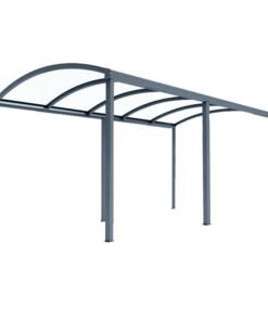 Abris de voiture en aluminium autoporté avec toiture en polycarbonate