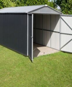 Garage métal YARDMASTER anthracite 15,50m² + kit d’ancrage inclus – Image 3
