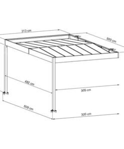 Carport adossé aluminium Trigano LIBECCIO WALL 16 m² – Image 5